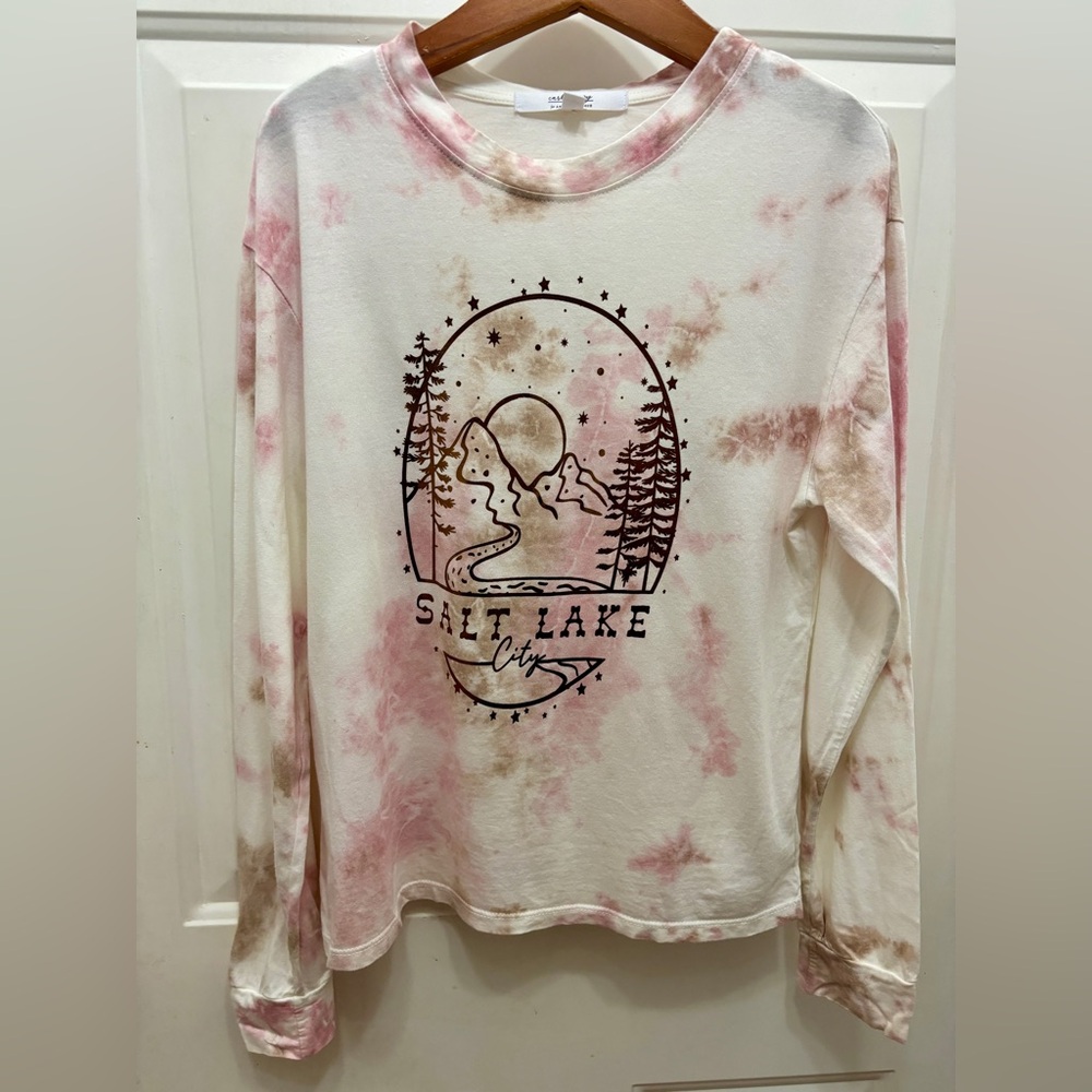 Carbon Copy for Anthropologie Salt Lake City L/S tie-dye shirt szS.